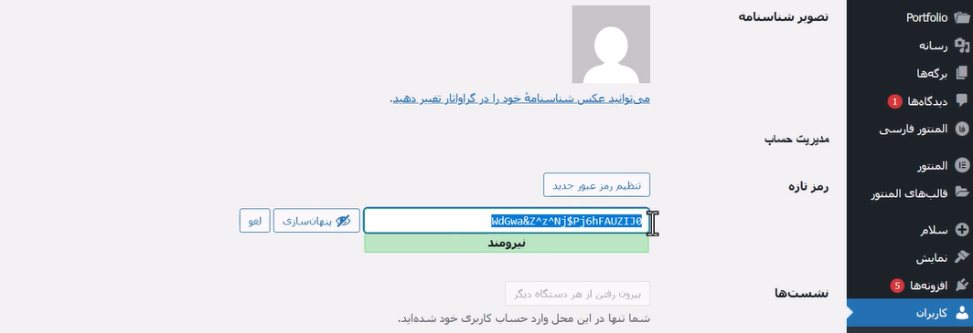 پسورد وردپرس