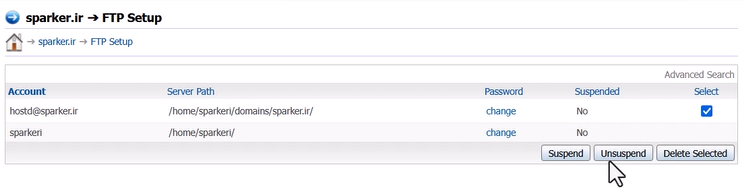 رمز اکانت FTP